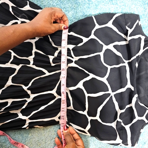 Michael Kors Black/White Sleeveless Pleated Maxi Dress - Picture 11 of 11